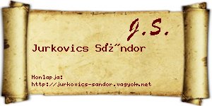 Jurkovics Sándor névjegykártya